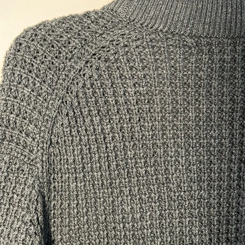 Banana Republic cardigan sweater med gray chunky knit tunic button cotton blend